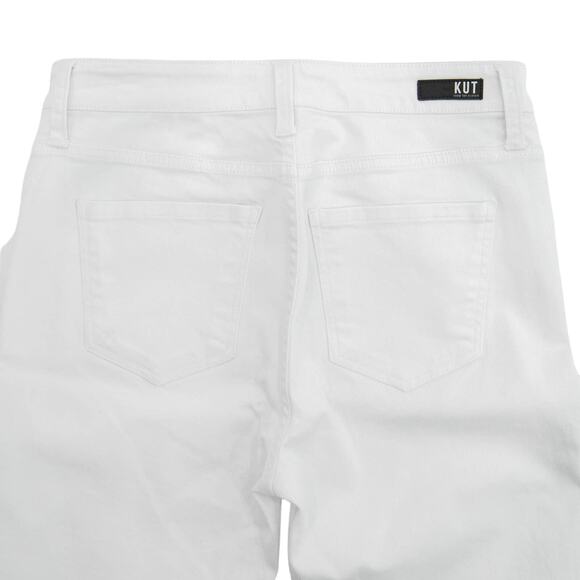 Kut From The Kloth Rachael High Rise Fab Ab Mom Raw Hem Optic White Size 0 - Picture 8 of 13